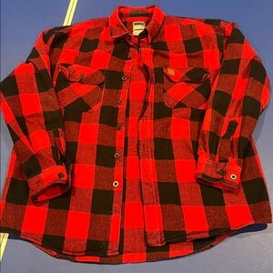 BIG BILL mens Large regular Buffalo Plaid long sleeve cotton flannel shirt.